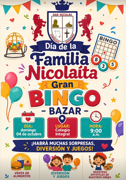 Día de la Familia Nicolaíta – Gran Bingo Bazar